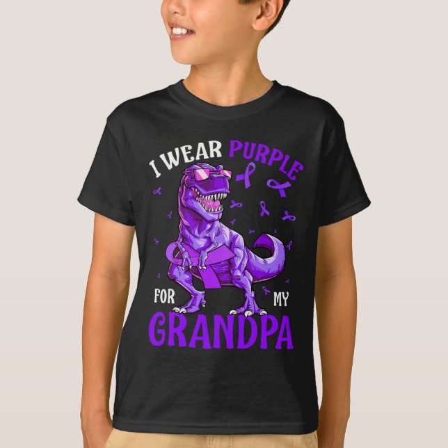 Camiseta Uso Púrpura Para Mi Abuelo Cáncer Pancreático (Anverso)