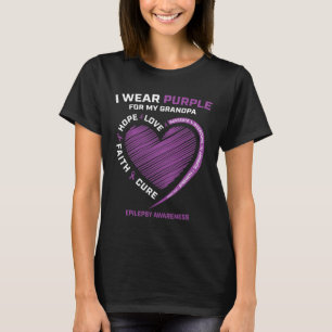 Camiseta Uso Púrpura Para Mi Abuelo Epilepsy Awareness Ki