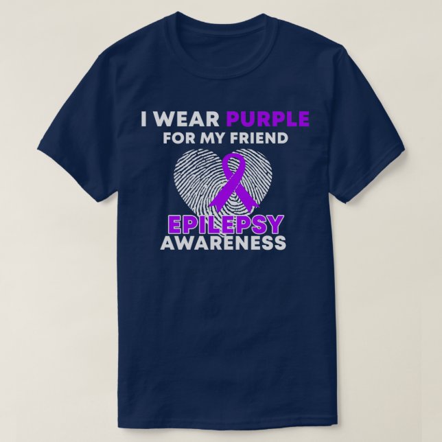 Camiseta Uso Púrpura Para Mi Avisación De Epilepsia De Amig (Diseño del anverso)