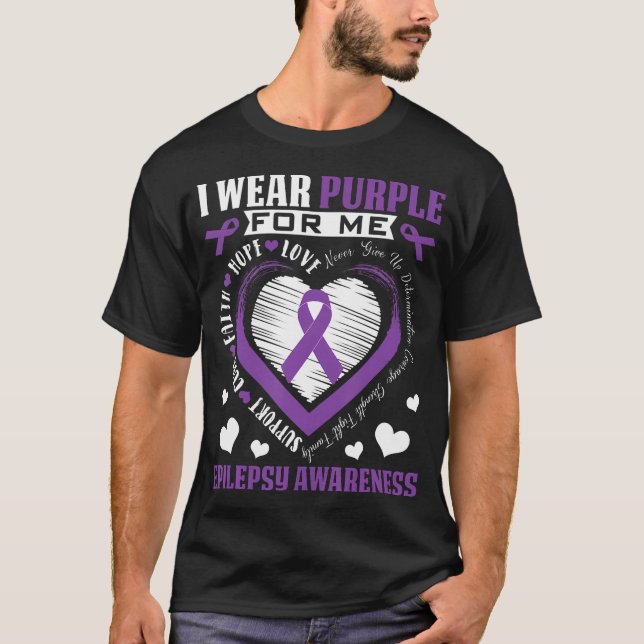 Camiseta Uso Púrpura Para Mí Epilepsia Sensibilización Mes  (Anverso)