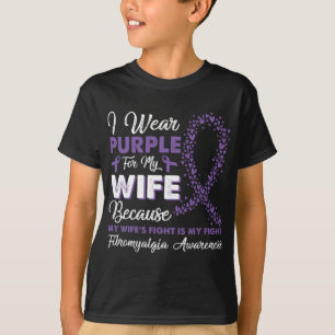 Camiseta Uso Púrpura Para Mi Esposa Fibromialgia Conciencia