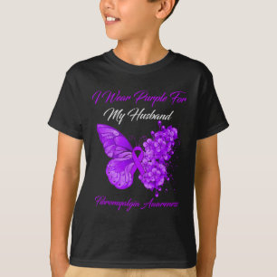Camiseta Uso Púrpura Para Mi Esposo Fibromialgia Warrior