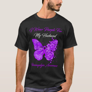 Camiseta Uso Púrpura Para Mi Esposo Fibromialgia Warrior