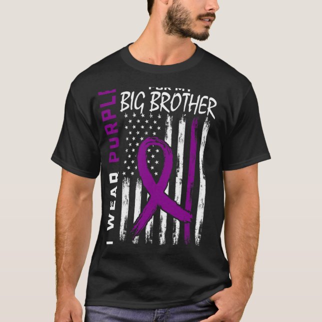 Camiseta Uso Púrpura Para Mi Gran Hermano Lupus Conciencia  (Anverso)