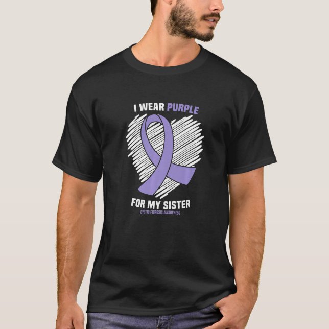 Camiseta Uso Púrpura Para Mi Hermana Cista Fibrosis Awaren (Anverso)