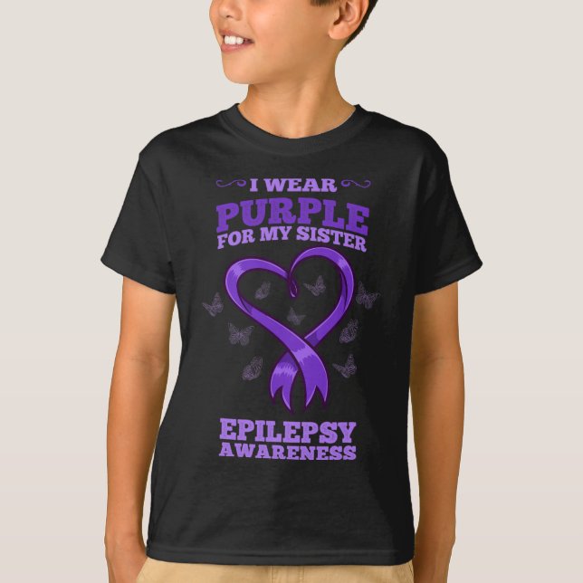 Camiseta Uso Púrpura Para Mi Hermana Epilepsia Awareness 1 (Anverso)