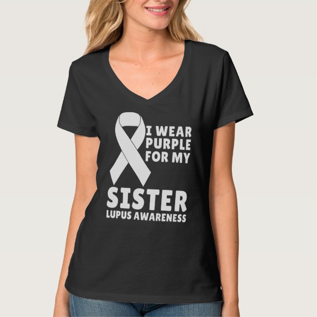 Camiseta Uso Púrpura Para Mi Hermana Lupus De Conciencia (Anverso)