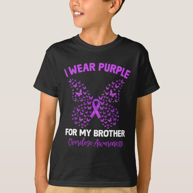 Camiseta Uso Púrpura Para Mi Hermano Concienciación Sobre L (Anverso)