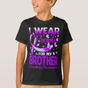 Camiseta Uso Púrpura Para Mi Hermano Concienciación Sobre L