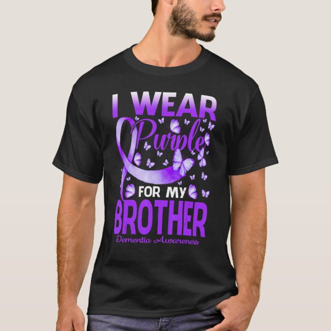 Camiseta Uso Púrpura Para Mi Hermano Dementia Awareness Bu (Anverso)