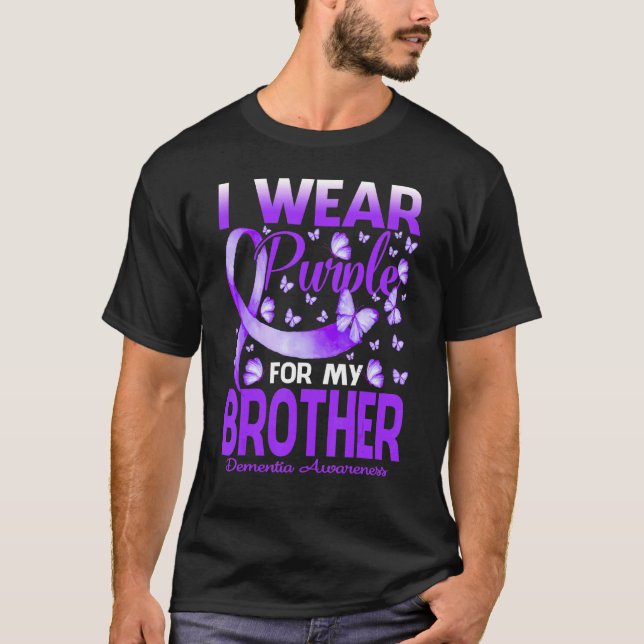Camiseta Uso Púrpura Para Mi Hermano Dementia Awareness Bu (Anverso)