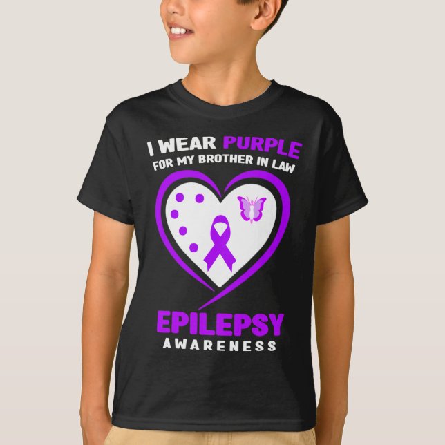 Camiseta Uso púrpura para mi Hermano en Derecho Epilepsia C (Anverso)