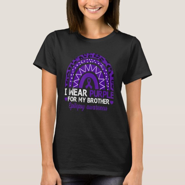 Camiseta Uso Púrpura Para Mi Hermano Epilepsia Awareness Bo (Anverso)
