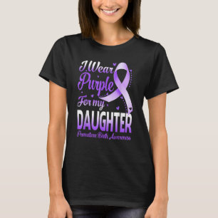 Camiseta Uso Púrpura Para Mi Hija Nacimiento Prematuro Awar