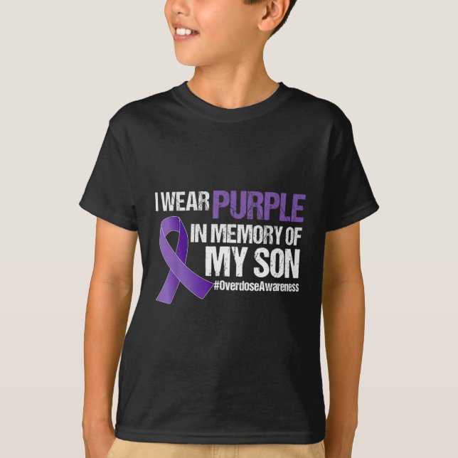 Camiseta Uso Púrpura Para Mi Hijo Conciencia Sobre La Sobre (Anverso)