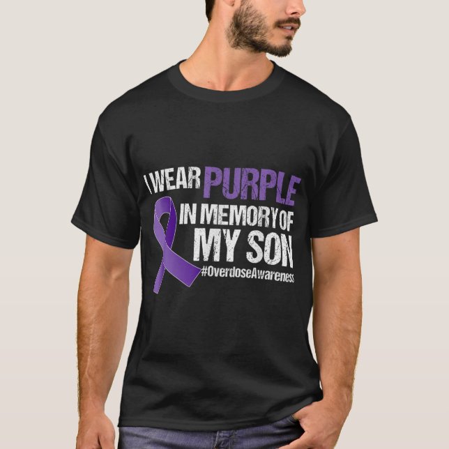 Camiseta Uso Púrpura Para Mi Hijo Conciencia Sobre La Sobre (Anverso)