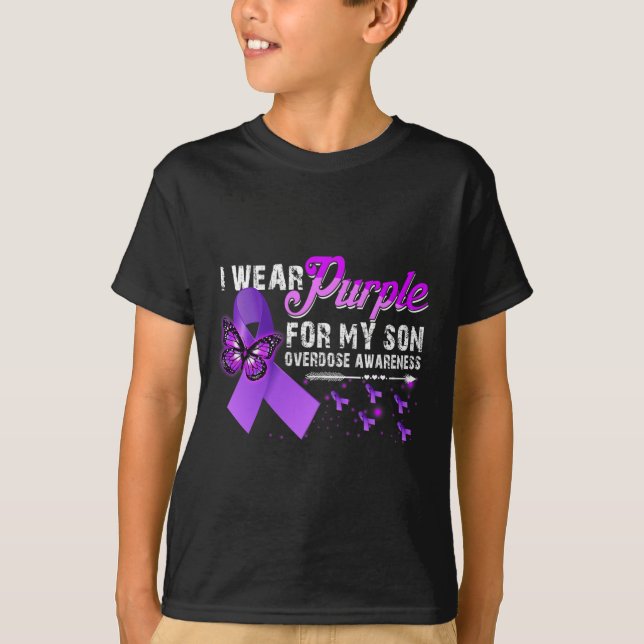 Camiseta Uso Púrpura Para Mi Hijo Conciencia Sobre La Sobre (Anverso)