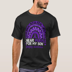 Camiseta Uso Púrpura Para Mi Hijo Epilepsia Awareness Boho