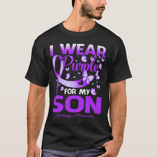 Camiseta Uso Púrpura Para Mi Hijo Epilepsia De Conciencia (Anverso)