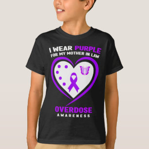 Camiseta Uso Púrpura Para Mi Madre En La Ley. Aviso De Sobr
