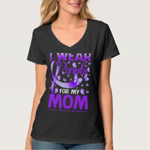 Camiseta Uso Púrpura Para Mi Mamá Conciencia De La Fibrosis