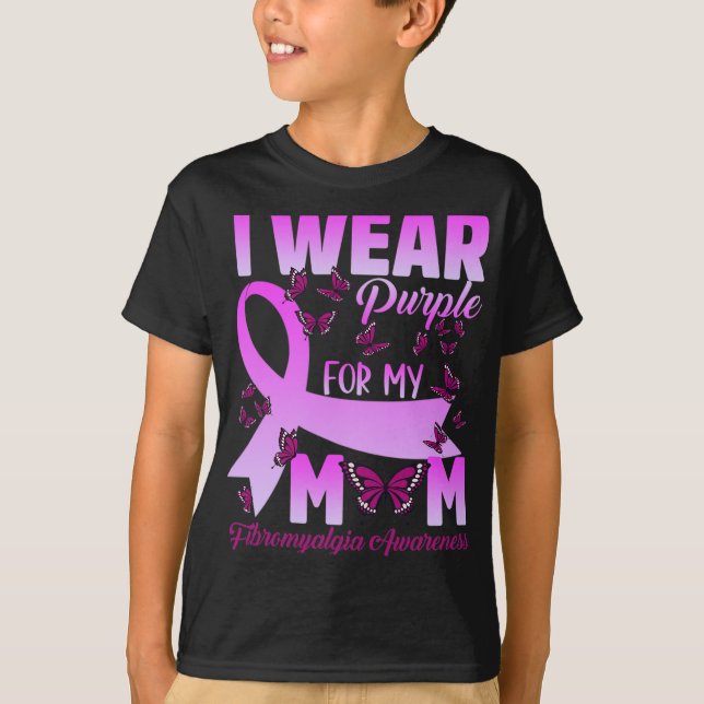 Camiseta Uso Púrpura Para Mi Mamá Fibromialgia Awareness Bu (Anverso)