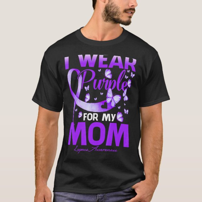 Camiseta Uso Púrpura Para Mi Mamá Lupus Sensibilizar A La M (Anverso)
