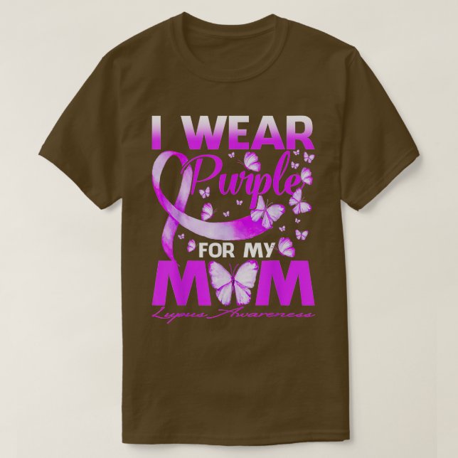 Camiseta Uso Púrpura Para Mi Mamá Lupus Sensibilizar A La M (Diseño del anverso)
