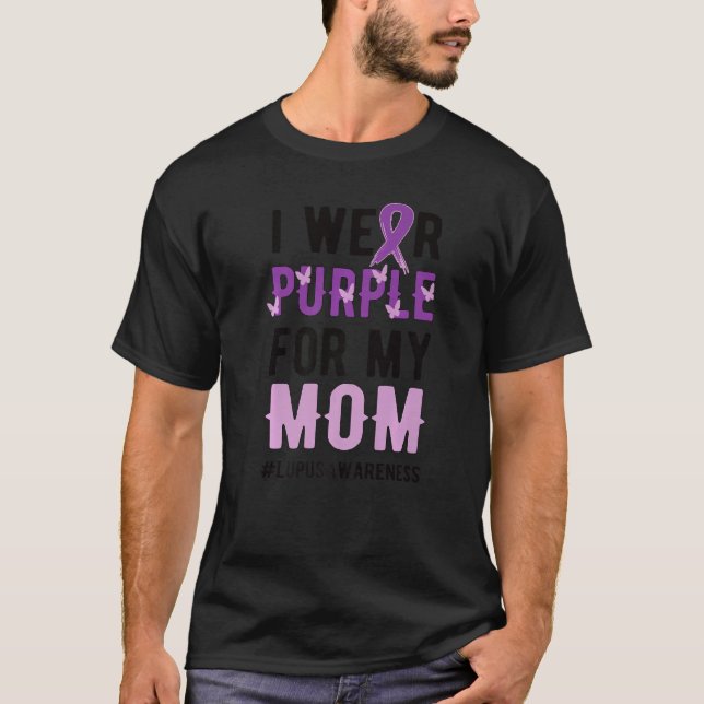 Camiseta Uso Púrpura Para Mi Mamá Lupus Warrior Púrpura Cin (Anverso)