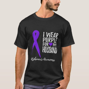 Camiseta Uso Púrpura Para Mi Marido Alzheimers
