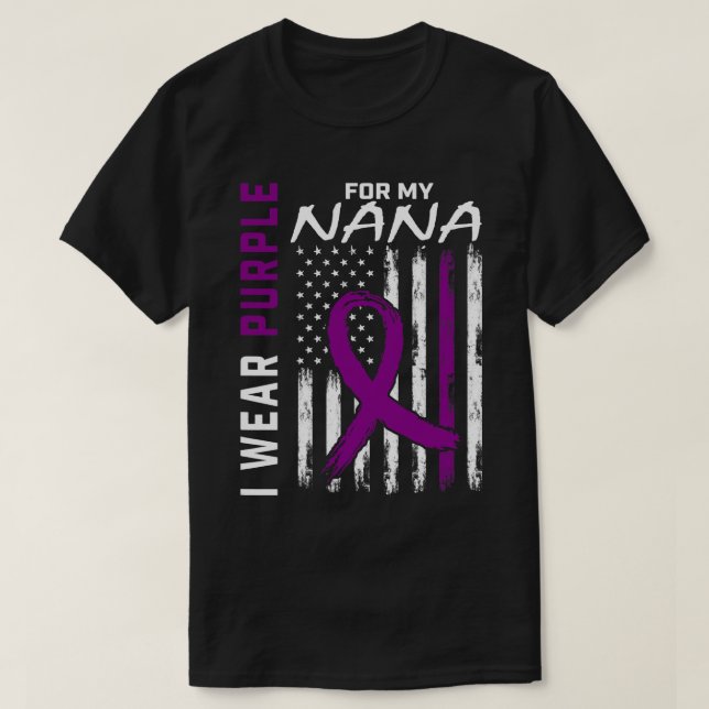 Camiseta Uso Púrpura Para Mi Nana Pancreatic Cancer Awaren (Diseño del anverso)