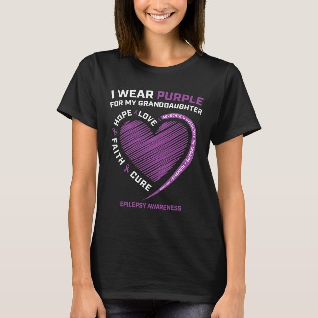 Camiseta Uso Púrpura Para Mi Nieta Epilepsy Awaren (Anverso)
