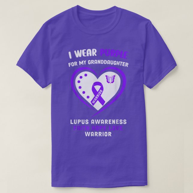 Camiseta Uso Púrpura para mi Nieta - Lupus Awarene (Diseño del anverso)