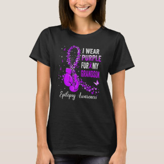 Camiseta Uso Púrpura Para Mi Nieto Epilepsia Awareness R