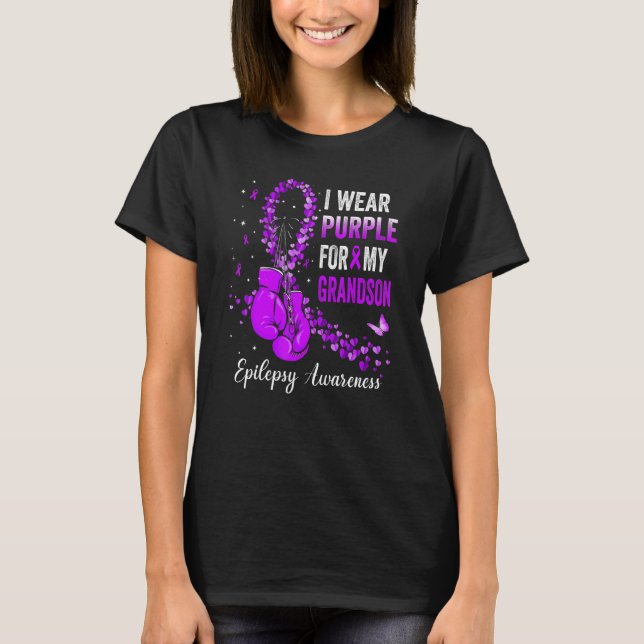 Camiseta Uso Púrpura Para Mi Nieto Epilepsia Awareness R (Anverso)
