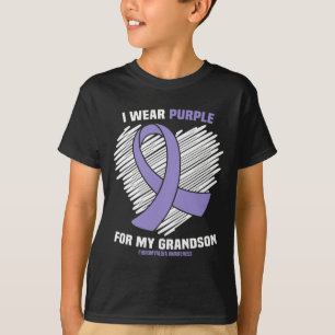 Camiseta Uso Púrpura Para Mi Nieto Fibromialgia Awarene