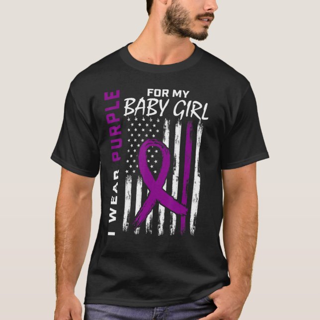 Camiseta Uso Púrpura Para Mi Niña Epilepsia Conciencia (Anverso)