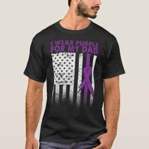 Camiseta Uso Púrpura Para Mi Papá Awarene De Cáncer Pancreá