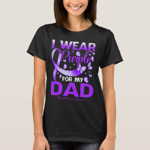 Camiseta Uso Púrpura Para Mi Papá Awarene De Cáncer Pancreá