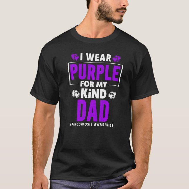 Camiseta Uso Púrpura Para Mi Papá Sarcoidosis Conciencia (Anverso)