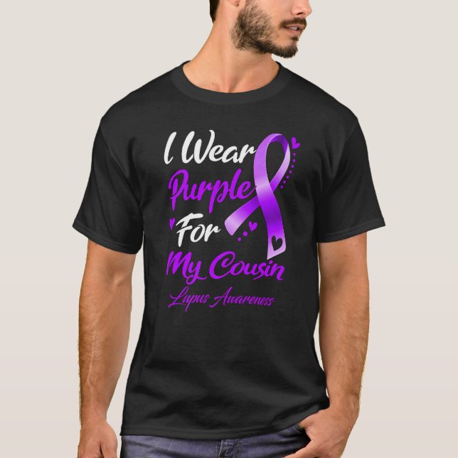 Camiseta Uso Púrpura Para Mi Primo Conciencia De Lupus (Anverso)