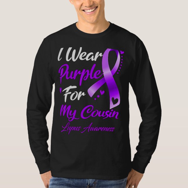 Camiseta Uso Púrpura Para Mi Primo Conciencia De Lupus (Anverso)