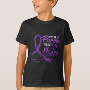 Camiseta Uso Púrpura Para Niece Avisos Pancreáticos De Cánc