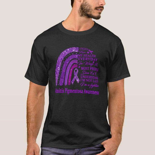 Camiseta Uso Púrpura Para Retinitis Conciencia Pigmentosa W (Anverso)
