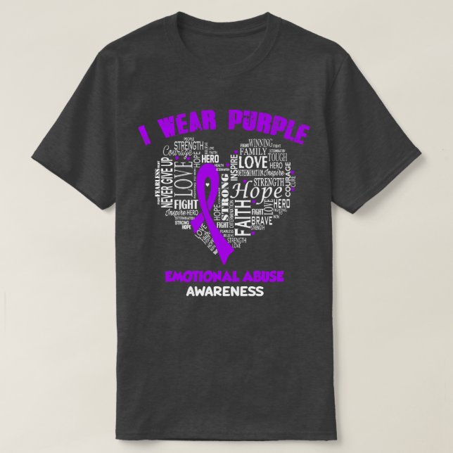Camiseta Uso Púrpura Por Abuso Emocional, Fe De Concienciac (Diseño del anverso)