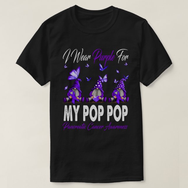 Camiseta Uso Púrpura Por Mi POP POP Cáncer Pancreático Awa (Diseño del anverso)