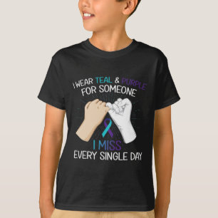 Camiseta Uso Púrpura Verde azulado Para Alguien Que Extraño