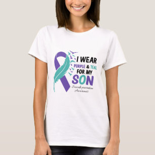 Camiseta Uso Púrpura Verde azulado Para Prevenir El Suicidi