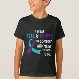 Camiseta Uso Púrpura Verde azulado Para Prevenir El Suicidi