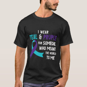 Camiseta Uso Púrpura Verde azulado Para Prevenir El Suicidi